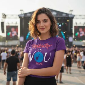 rir0006 Camiseta Baby Look Unissex Rock In Rio 2026 Eu Vou Roxa