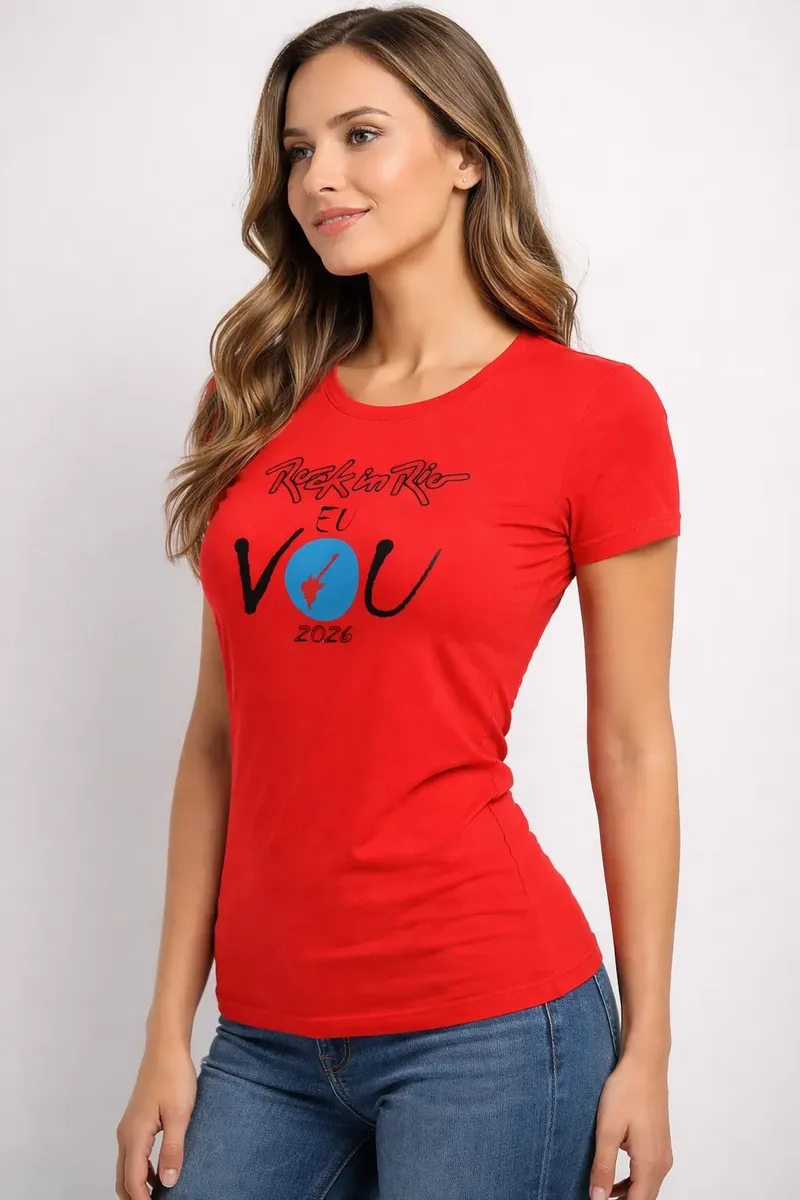 rir0017 Camiseta Rock In Rio Eu Vou 2026 Baby Look Vermelha