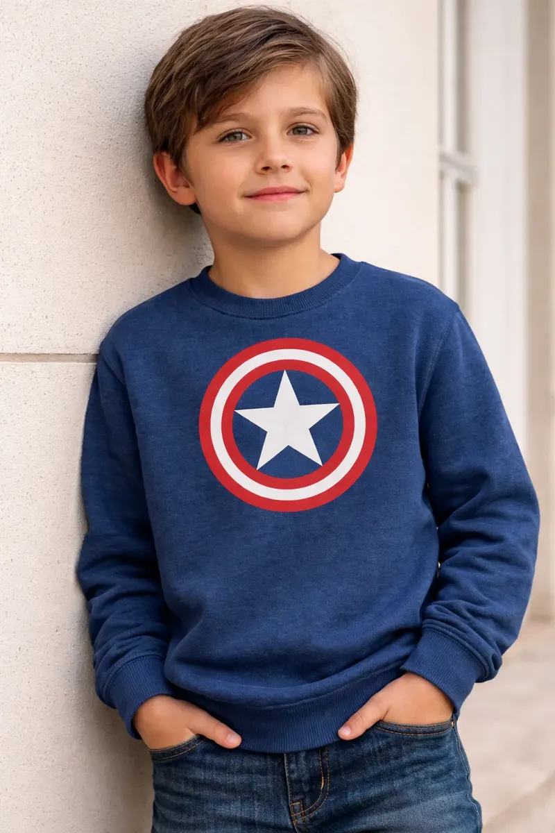 D_NQ_NP_2X_639206-MLA112594638201_062026-F Moletom Algodão Azul Infantil Capitão America Silk Screen Hq