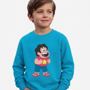 1d Blusa Moletom Algodão Flanelado Infantil Unissex Azulturquesa Steven Universo Estampa Silk Screen