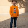 2 Blusa Moletom Algodão Flanelado Infantil Unissex Laranja Steven Universo Estampa Silk Screen Manual