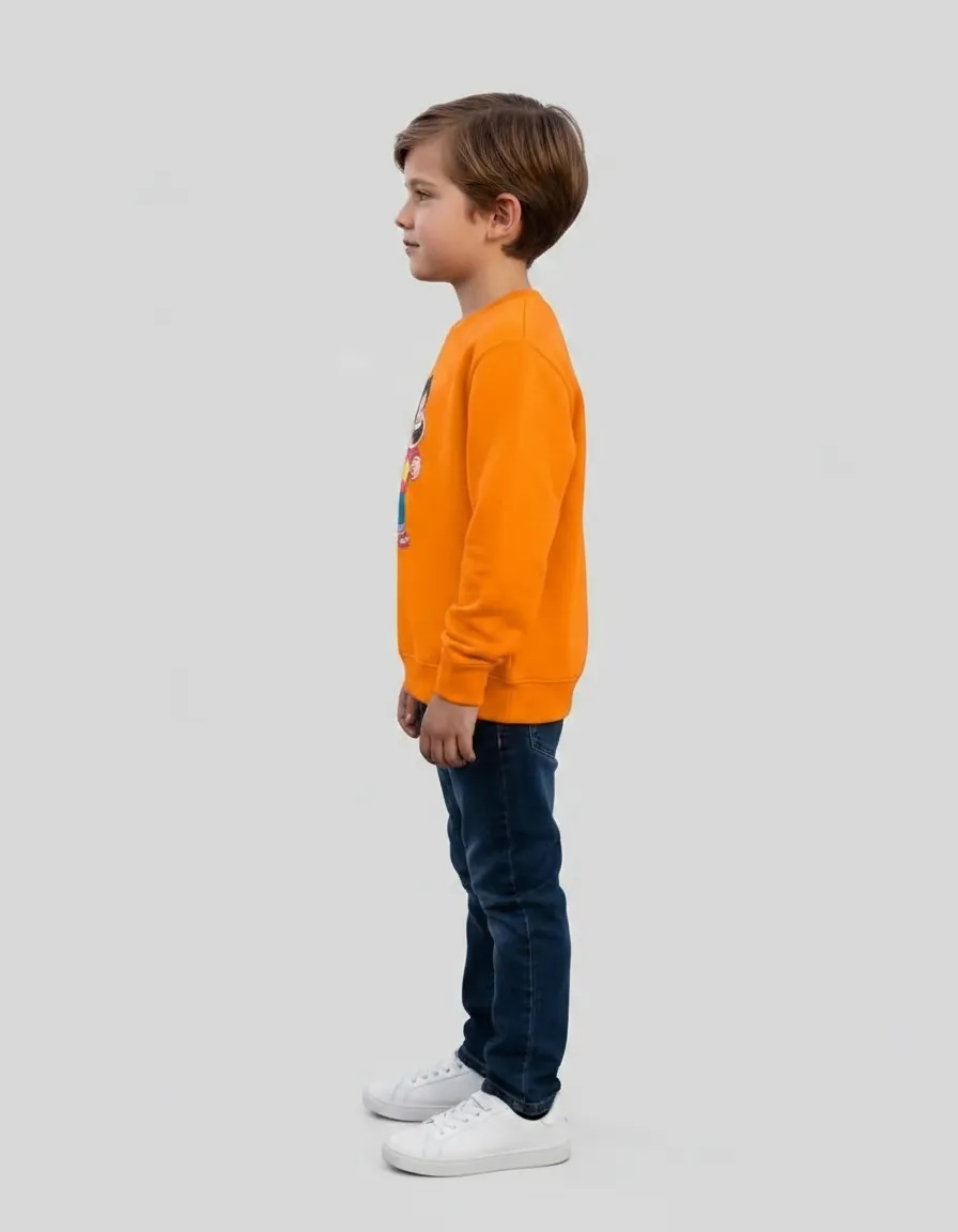 4 Blusa Moletom Algodão Flanelado Infantil Unissex Laranja Steven Universo Estampa Silk Screen Manual