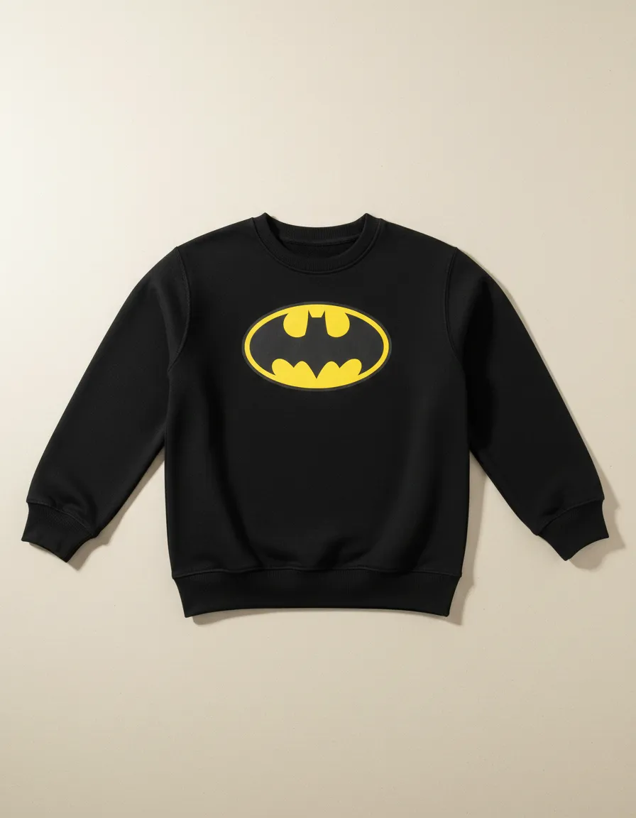 D_NQ_NP_2X_601824-MLA112596485801_062026-F Blusa Moletom Algodão Flanelado Infantil Unissex Silk Screen Premium Batman Cor Preta