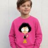 Blusa Moletom Flanelado Rosa Infantil Unissex Irmão do Jorel Estampa Silk Screen Manual Spe