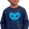 Moletom Infantil Unissex Azul Menino Gato Pj Masks Estampa Silk Screen Manual mlc