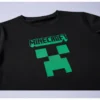 Camiseta Manga Curta Baby Look Feminina Preta Minecraft Creeper mlr