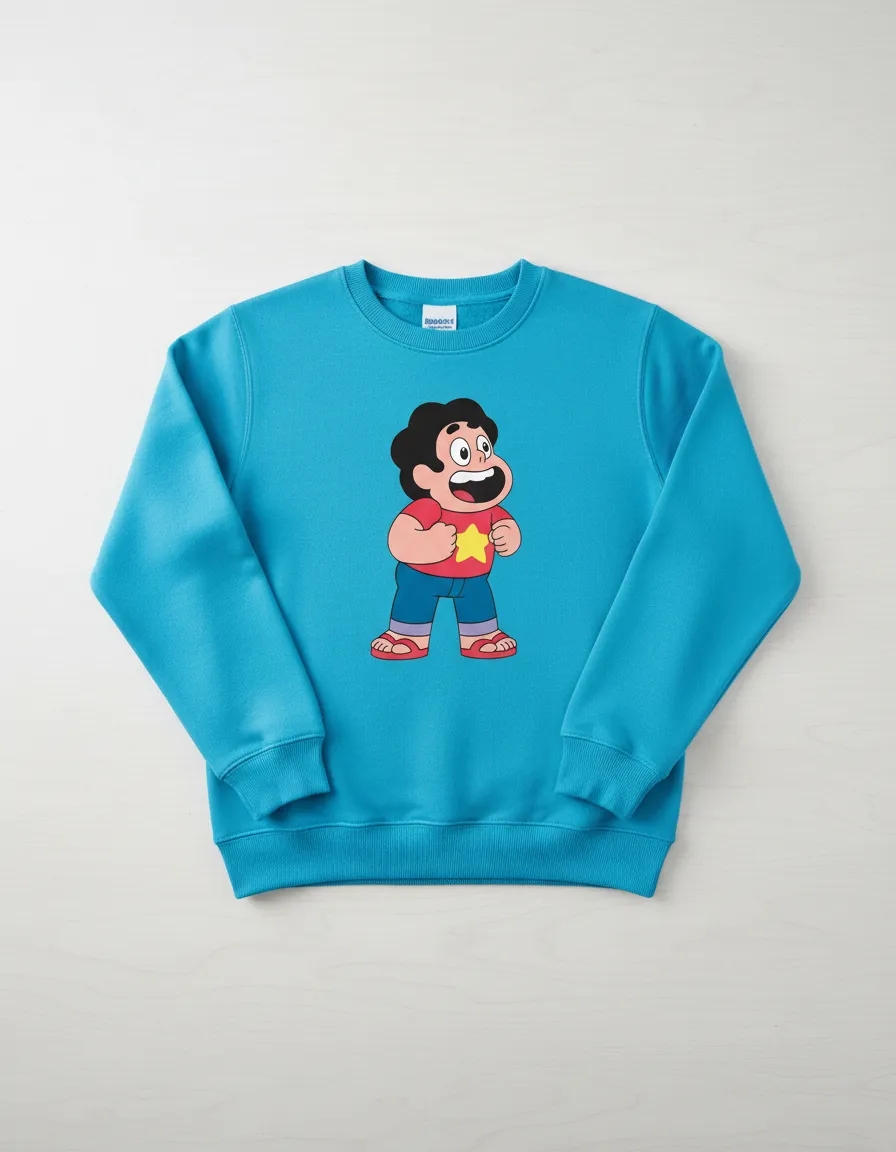 D_NQ_NP_2X_669812-MLA114426523755_072026-F Blusa Moletom Algodão Flanelado Infantil Unissex Azulturquesa Steven Universo Estampa Silk Screen