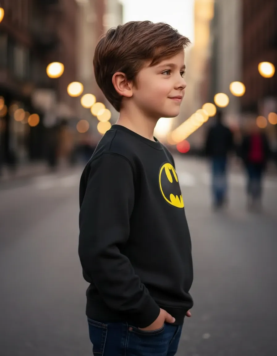 D_NQ_NP_2X_690248-MLA111533304998_062026-F (1) Blusa Moletom Algodão Flanelado Infantil Unissex Silk Screen Premium Batman Cor Preta