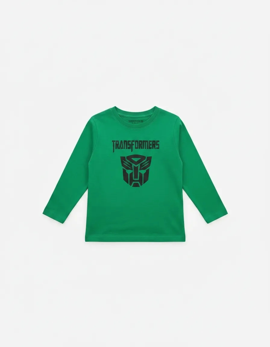 D_NQ_NP_2X_690411-MLA114426092419_072026-F Camiseta Infantil Manga Comprida Longa Malha PV Verde Transformers Estampa Silk Screen Manual Prime