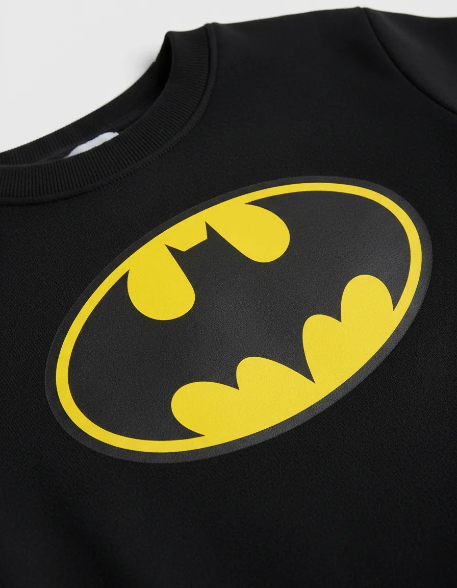 D_NQ_NP_2X_691397-MLA112595872851_062026-F Blusa Moletom Algodão Flanelado Infantil Unissex Silk Screen Premium Batman Cor Preta
