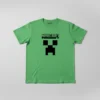 Camiseta Manga Curta Baby Look Feminina Verde Minecraft Creeper