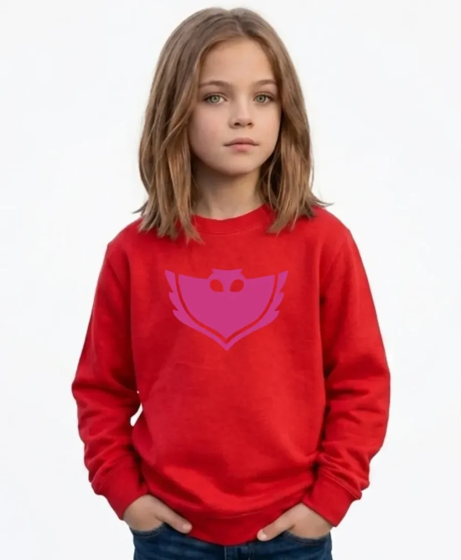 Blusa Moletom Flanelado Infantil Corujita Vermelha Menino Menina Estampa Silk Screen Manual High Quality ML