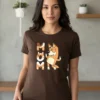 D_NQ_NP_2X_723871-MLB111236725308_052026-F Camiseta Manga Comprida Curta Baby Look Malha Pv Silk Screen Bluey Chilli Cor Marrom