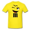 Camiseta Baby Look Amarela M&ms Piscadinha Divertido mlc
