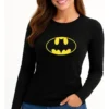 D_NQ_NP_2X_738606-MLB112696818084_062026-F Camiseta Malha PV Manga Longa Feminina Baby Look Preta Batman