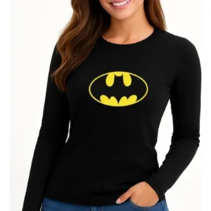 D_NQ_NP_2X_738606-MLB112696818084_062026-F Camiseta Malha PV Manga Longa Feminina Baby Look Preta Batman