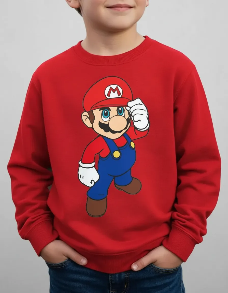 D_NQ_NP_2X_746432-MLB113473127971_062026-F Moletom Algodão Flanelado Vermelho Infantil Super Mario Bros
