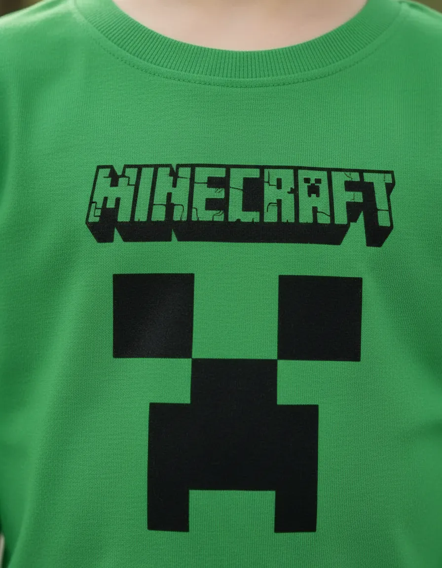 D_NQ_NP_2X_747782-MLA111873842980_062026-F-camiseta-infantil-manga-longa-verde-minecraft-silk-screen-hq Camiseta Manga Comprida Longa Infantil Unissex Verde Minecraft Creeper Silk Screen Manual Premium ML