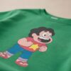 D_NQ_NP_2X_749888-MLA114412924925_072026-F Blusa Moletom Algodão Flanelado Infantil Unissex Verde Steven Universo Estampa Silk Screen Manual