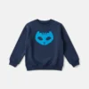 Moletom Infantil Unissex Azul Menino Gato Pj Masks Estampa Silk Screen Manual mlc