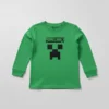 D_NQ_NP_2X_786416-MLA112989150095_062026-F-camiseta-infantil-manga-longa-verde-minecraft-silk-screen-hq Camiseta Manga Comprida Longa Infantil Unissex Verde Minecraft Creeper Silk Screen Manual Premium ML