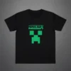 Camiseta Manga Curta Baby Look Feminina Preta Minecraft Creeper mlr