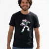 Camiseta Manga Curta Adulto Unissex Preta Buzz Ligthyear Toy Story