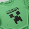 Camiseta Manga Curta Baby Look Feminina Verde Minecraft Creeper