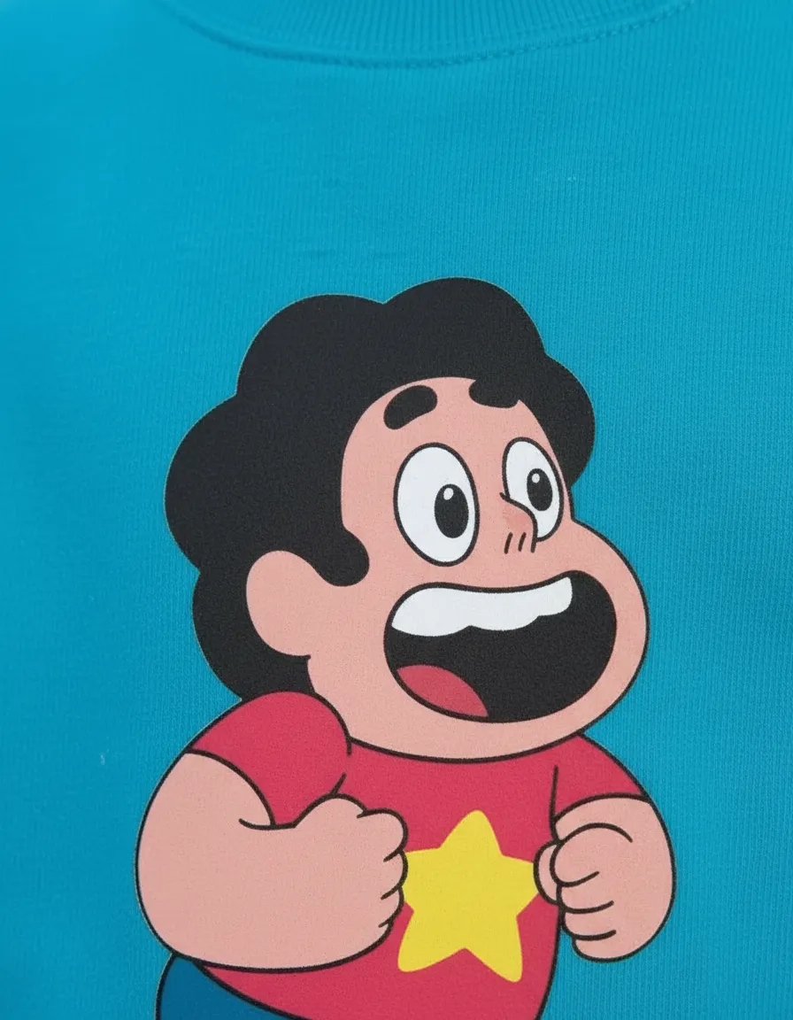 D_NQ_NP_2X_848076-MLA114426896775_072026-F Blusa Moletom Algodão Flanelado Infantil Unissex Azulturquesa Steven Universo Estampa Silk Screen