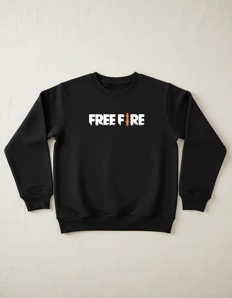 D_NQ_NP_2X_852357-MLA114301318691_072026-F Blusa Moletom Algodão Flanelado Unissex Infantil Free Fire Cor Preta