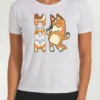 Camiseta Bluey Chilli Mãe Baby Look ( Branca )