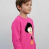 Blusa Moletom Flanelado Rosa Infantil Unissex Irmão do Jorel Estampa Silk Screen Manual Spe