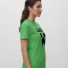 Camiseta Manga Curta Baby Look Feminina Verde Minecraft Creeper