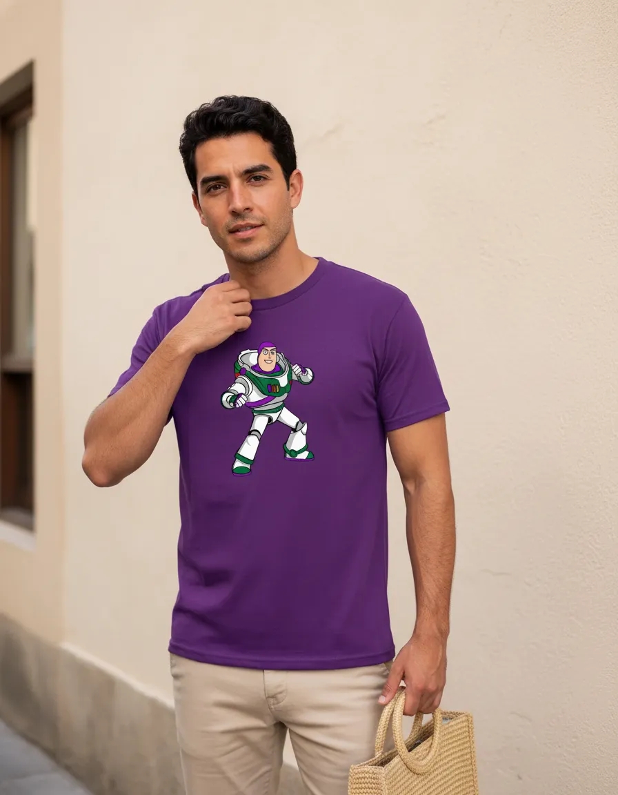 D_NQ_NP_2X_913536-MLA113745512054_072026-F-camiseta-manga-curta-adulto-unissex-roxa-buzz-toy-story Camiseta Malha PV Manga Curta Adulto Unissex Roxa Buzz Toy Story Estampa Silk Screen Manual Premium Spe