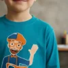 D_NQ_NP_2X_929838-MLA111163249999_052026-F Camiseta Blippi Infantil Manga Longa Personagem Youtuber Azul-Turquesa