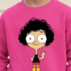 Blusa Moletom Flanelado Rosa Infantil Unissex Irmão do Jorel Estampa Silk Screen Manual Spe