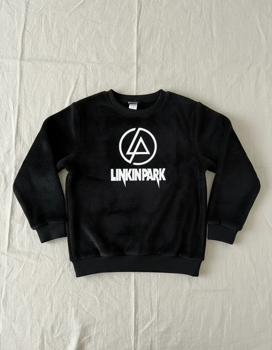 D_NQ_NP_2X_951358-MLA112510903371_052026-F Blusa De Frio Moletom Infantil Agasalho Preto Rock Linkin Park