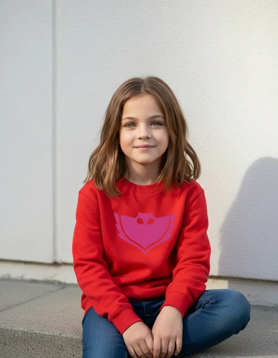 Blusa Moletom Flanelado Infantil Corujita Vermelha Menino Menina Estampa Silk Screen Manual High Quality ML