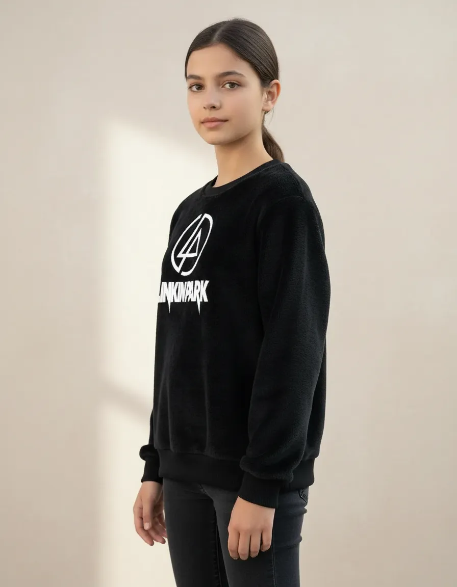 D_NQ_NP_2X_962288-MLA112511252425_052026-F Blusa De Frio Moletom Infantil Agasalho Preto Rock Linkin Park