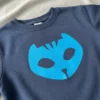 Moletom Infantil Unissex Azul Menino Gato Pj Masks Estampa Silk Screen Manual mlc