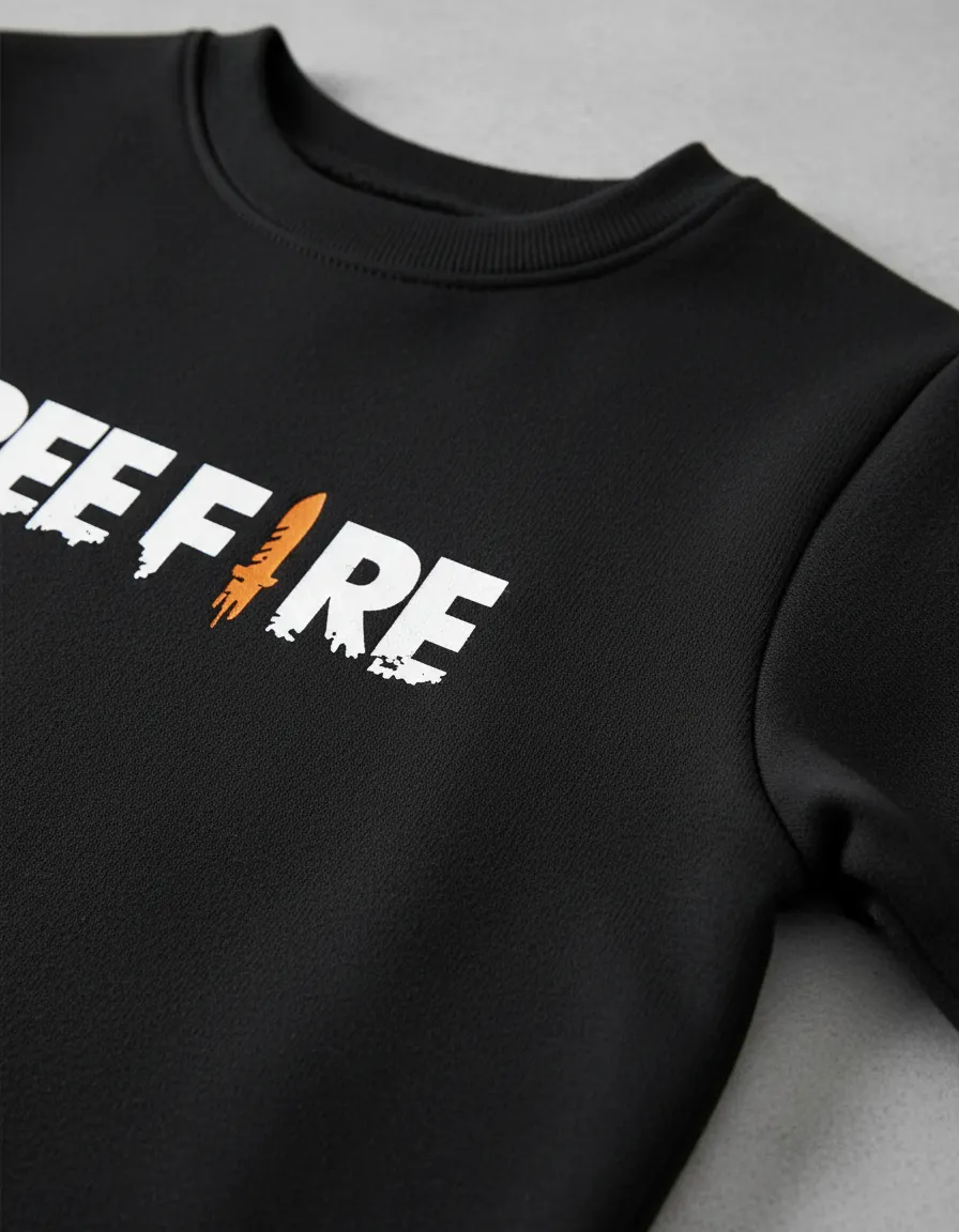 D_NQ_NP_2X_995972-MLA114301405675_072026-F Blusa Moletom Algodão Flanelado Unissex Infantil Free Fire Cor Preta