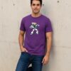 Sem título Camiseta Malha PV Manga Curta Adulto Unissex Roxa Buzz Toy Story Estampa Silk Screen Manual Premium Spe