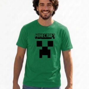 curtaadultominecraftverde Camiseta Manga Curta Adulto Unissex Verde Minecraft Creeper mlc