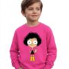 Blusa Moletom Flanelado Rosa Infantil Unissex Irmão do Jorel Estampa Silk Screen Manual Spe