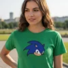 Camiseta Verde Baby Look Sonic the Hedgehog spe