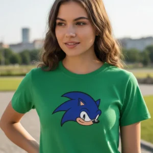 1 Camiseta Verde Baby Look Sonic the Hedgehog mlc