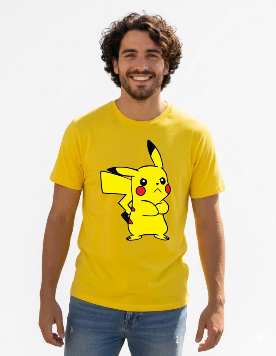 Camiseta Manga Curta Adulto Unissex Pokemon Pikachu mlc