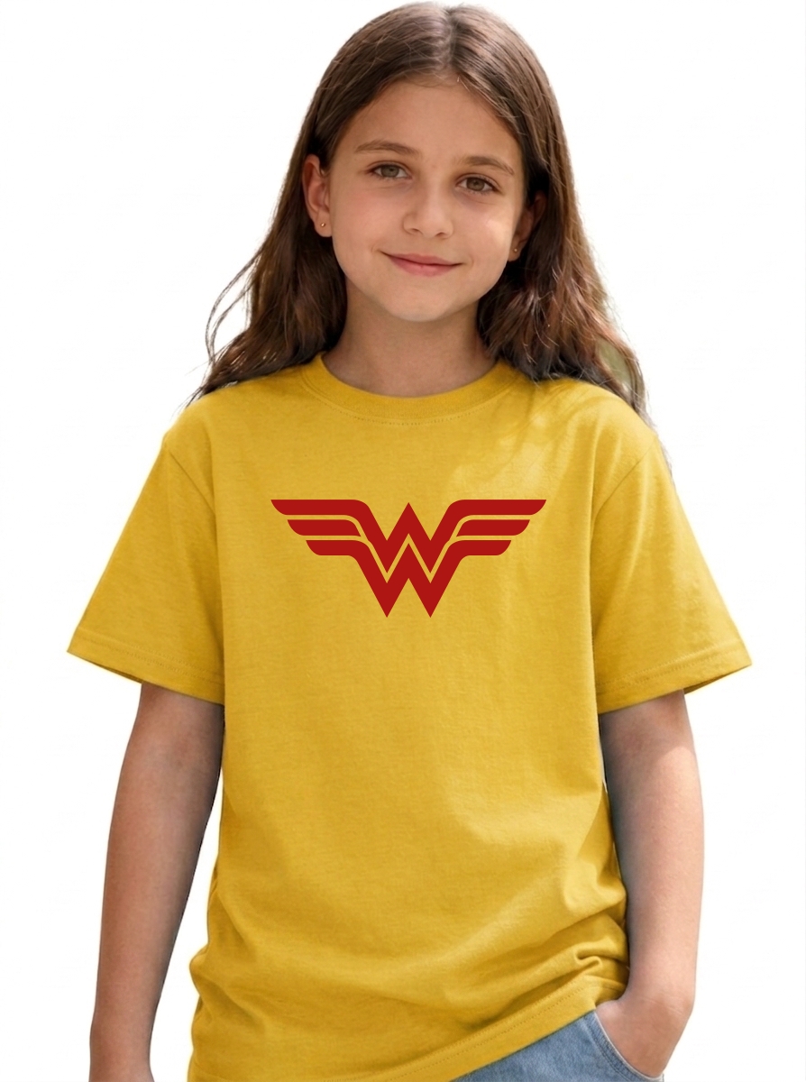 Camiseta Infantil Unissex Mulher Maravilha mlr