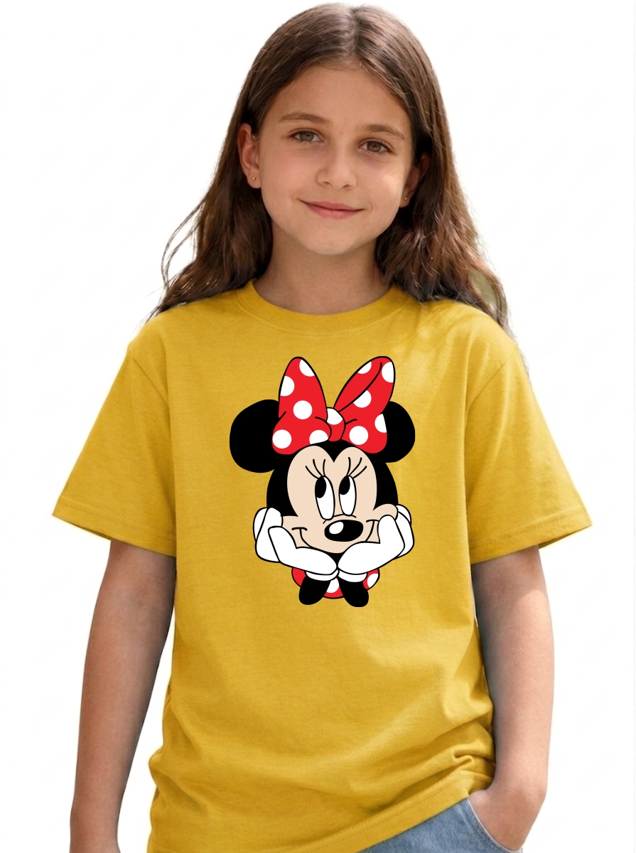 1 Camiseta Manga Curta Infantil Unissex Minnie Mouse mlr