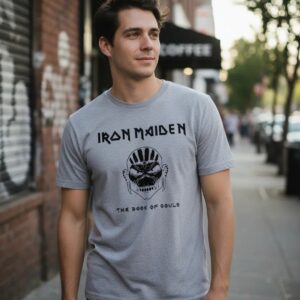 Camiseta Cinza Adulto Masculino Unissex Iron Maiden The Book Of Souls mlc